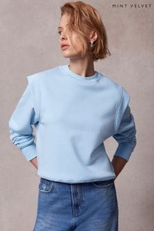 Mint Velvet Blue Cotton Sweatshirt (B35394) | SGD 114