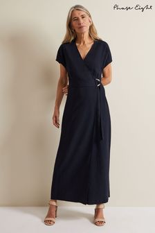 Phase Eight Blue Liv Wrap Midi Dress (B35609) | $242