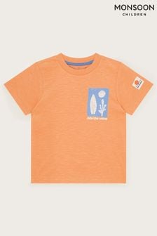 Monsoon Orange Surf Print T-Shirt (B35661) | AED114 - AED128