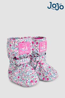 JoJo Maman Bébé Cream Ditsy Print Fleece Lined Booties (B35738) | €34 - €35