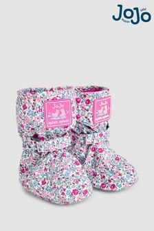 JoJo Maman Bébé Cream Ditsy Print Fleece Lined Booties (B35738) | $36 - $38