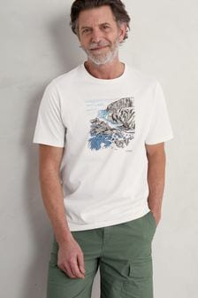 Seasalt Cornwall White Mens Midwatch T-Shirt (B36030) | €45
