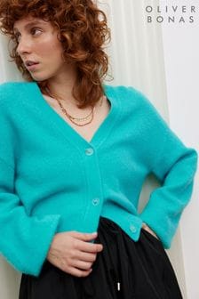 Oliver Bonas Blue Turquoise Knitted Cardigan (B36039) | AED333