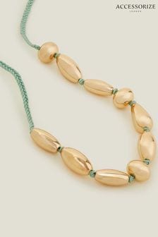Accessorize Gold Tone Mixed Shape Thread Necklace (B36098) | $35