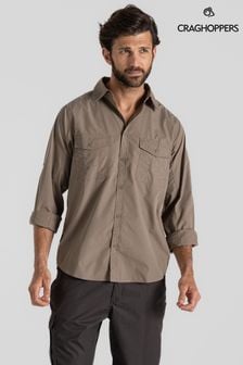 Craghoppers Kiwi Long Sleeved Brown Shirt (B36367) | 238 QAR