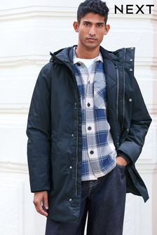 Navy Blue Shower Resistant Padded 3 in 1 Hooded Coat (B36404) | $248