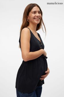 Mamalicious Maternity Button Front Sleeveless Dress With Nursing Function