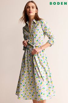 Boden Cream Amy Cotton Midi Shirt Dress (B36499) | OMR65