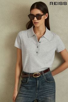 Reiss Grey Polly Cotton Blend Polo Shirt (B36515) | $138