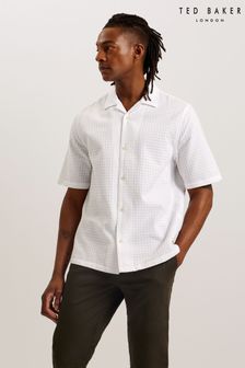 Ted Baker White Textured Geo Oise Shirt (B36693) | SGD 155