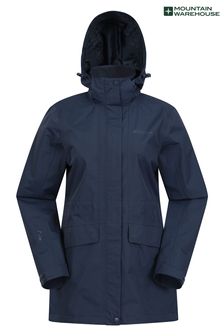 Mountain Warehouse Blue Womens Glacial Extreme Long Waterproof Coat (B36931) | SGD 186