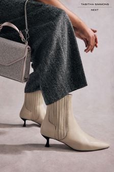 Neutral Tabitha Simmons Kitten Heel Elvina Ankle Boots (B37181) | $250