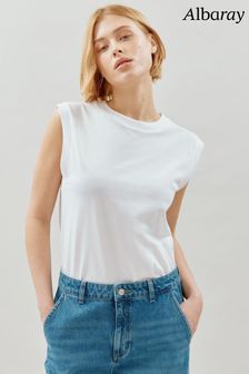 Camiseta sin mangas blanca de algodón de Albaray (B37219) | 41 €.