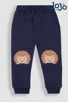 JoJo Maman Bébé Navy Blue Hedgehog Appliqué Pet in Pocket Knee Joggers (B37239) | $34