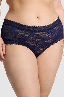 Victoria's Secret PINK Midnight Navy Blue Cheeky Floral Lace Knickers (B37275) | kr117