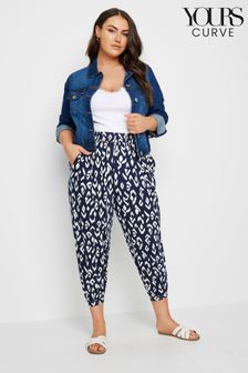 Yours Curve Blue Cropped Jersey Harem Joggers (B37333) | 1,373 UAH