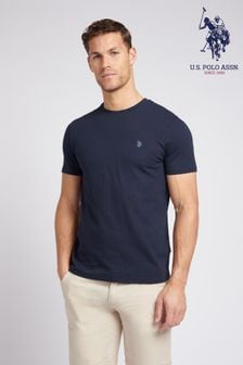 U.s. Polo Assn. Herren Vertikal strukturiertes T-Shirt in Classic Fit, Blau (B37349) | 55 €