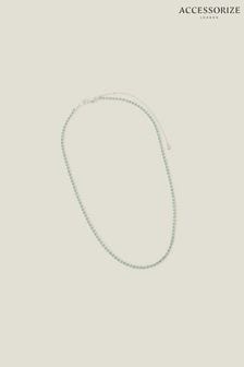 Accessorize Green Sterling Silver-Plated Tennis Necklace (B37397) | SGD 31
