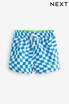 Blue Checkerboard Printed Swim Shorts (3mths-7yrs) (B37624) | €8 - €14