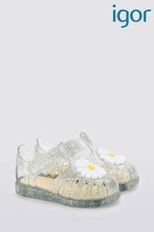 Igor Natural Clear Gloss Flor Glitter Sandals (B37874) | OMR12