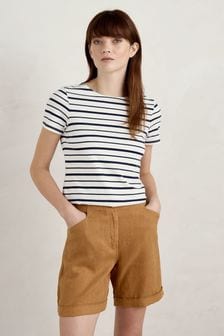 Seasalt Cornwall Natural Striped Sailor T-Shirt (B37959) | €42