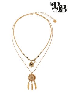 Bibi Bijoux Mehrreihige Halskette mit Traumfänger, Goldfarben (B37963) | 55 €