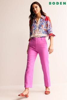 Boden Pink Kew Linen Trousers (B37976) | OMR47