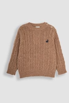 JoJo Maman Bébé Mocha Brown Cable Jumper (B38028) | $43