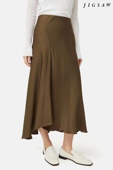 أخضر - Jigsaw Satin Bias Asymmetric Skirt (B38168) | 797 ر.س