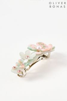 Oliver Bonas Pink Lola Marble Flowers Barrette Hair Clip (B38316) | NT$750