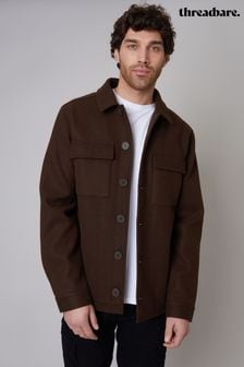 Темно-коричневый - Threadbare куртка на пуговицах с воротником (B38366) | €66