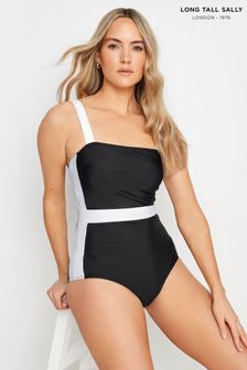 Long Tall Sally Black LTS Tall Black & White Colourblock Swimsuit (B38376) | KRW85,400