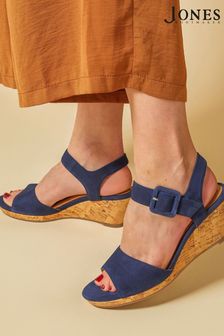 Jones Bootmaker Blue Grazina Leather Wedges (B38397) | €127