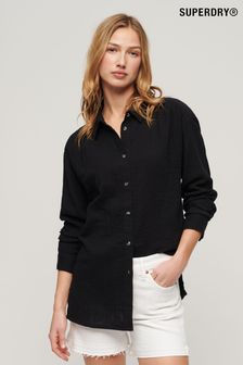 Superdry Black Longline Beach Shirt (B38405) | $106