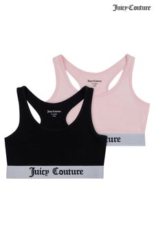 Juicy Couture Girls Black/Pink Crop Top 2 Pack