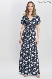 Gina Bacconi Blue Faye Jersey Maxi Dress (B38508) | 643 QAR