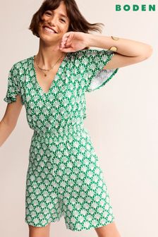 Boden Smocked Jersey Playsuit