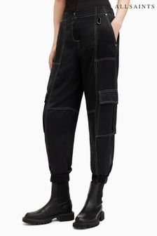 AllSaints Black Fran Trousers (B38695) | OMR72