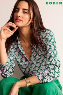 Boden Green Sienna Silk Shirt (B38781) | AED776