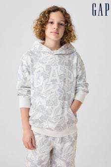Weiß - Gap Oversize-Kapuzensweatshirt mit Logo-Print (4-13yrs) (B38858) | 31 €