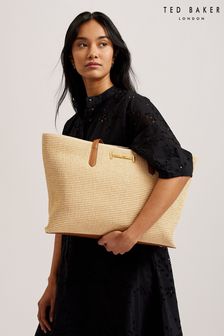 Ted Baker Brown Edanes Large Woven Zip Tote Bag (B38873) | €224
