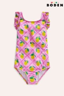 Boden Pink Frill Crossback Lemon Swimsuit (B38876) | €29 - €35