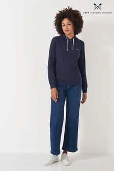 Темно-синий - Crew Clothing Plain Cotton Regular Hoodie (B39048) | €65