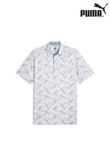 Puma White CLOUDSPUN Mens Golf Paisley Polo Shirt (B39160) | 272 QAR