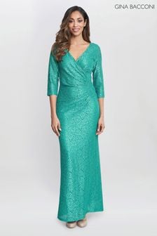 فستان ماكسي ملفوف دانتيل أخضر Fearne من Gina Bacconi (B39333) | 114 ر.ع