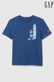 Gap Blue Disney Mickey Mouse Graphic Logo Short Sleeve Crew Neck T-Shirt (4-13yrs) (B39660) | €17
