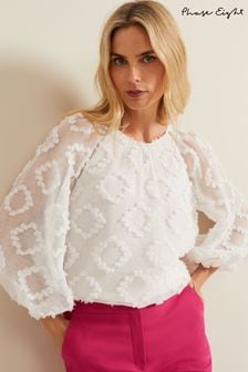 Phase Eight White Textured Shayla Blouse (B39661) | AED494