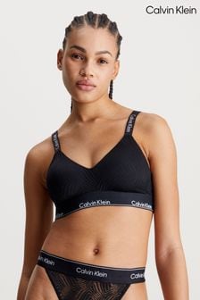 Calvin Klein Black Slogan Strap Bralette (B40022) | €63
