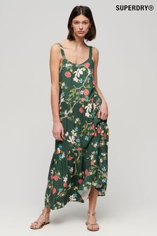 Superdry Green Woven Tiered Maxi Dress (B40042) | €116