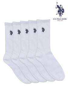 U.S. Polo Assn. Mens Classic Sports Socks 5 Pack (B40201) | 124 QAR